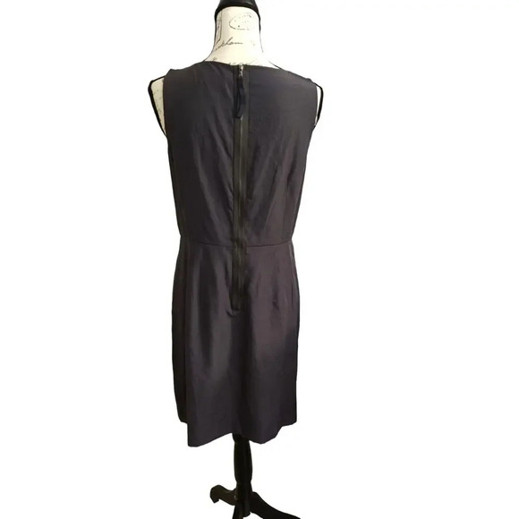 Ann Taylor Loft Mini Dress Pleated Sleeveless Charcoal Gray with Pockets Size 8 - Picture 11 of 11